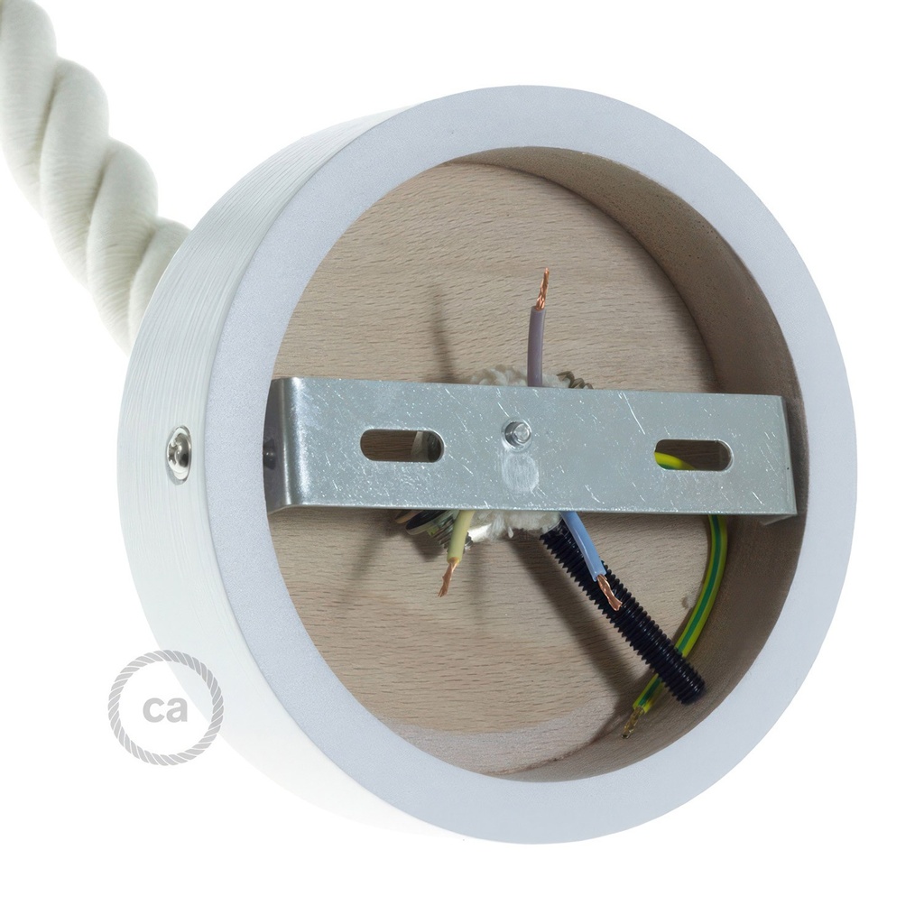 Kit rosace en bois pour cordon 2XL – Blanc – photo 3