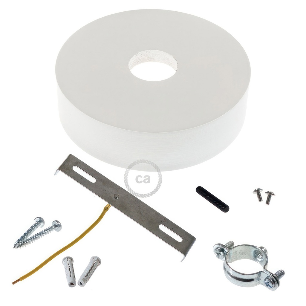 Wooden ceiling rose kit for 3XL cord – White – photo 2