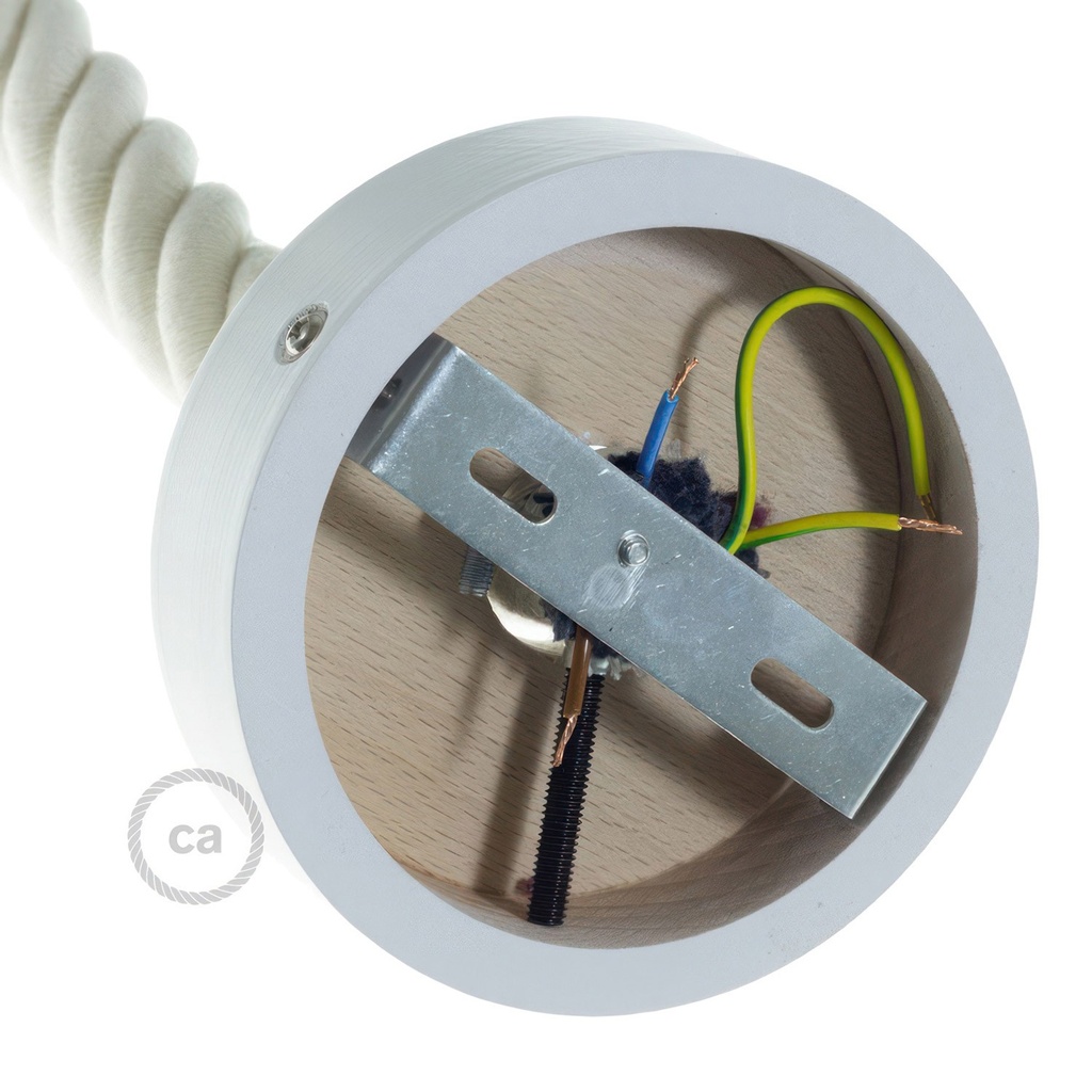 Wooden ceiling rose kit for 3XL cord – White – photo 3