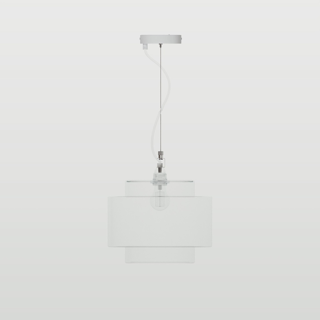 Kit rosace Ø 120 mm avec suspension en acier et équilibreur millimétrique – Blanc mat – photo 2