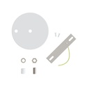 Kit rosone cilindrico in metallo Ø 120 mm a 2 fori centrali e decentrati – Bianco opaco – foto 3