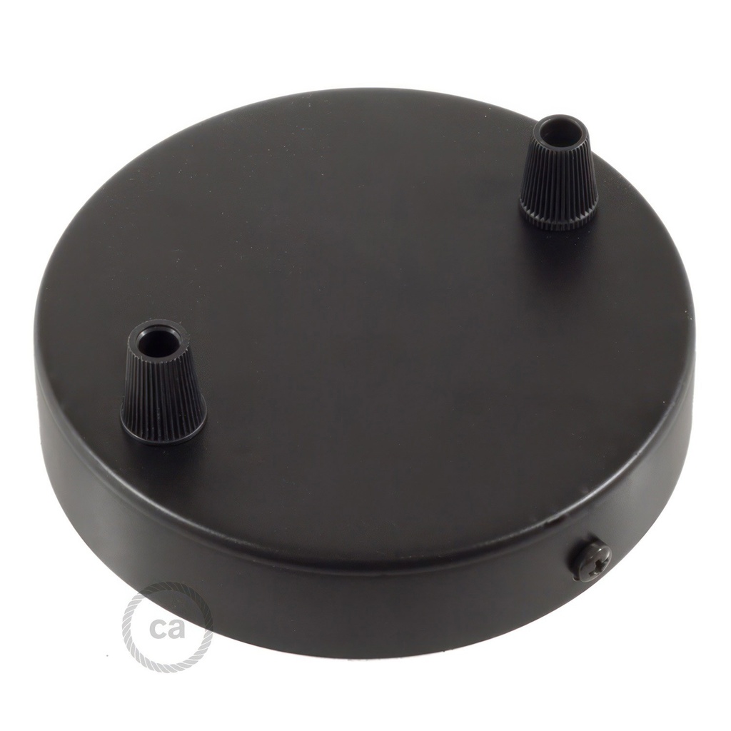 Kit rosace cylindrique en métal à 2 trous – Non, Noir, Conique – photo 2