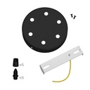 Kit rosone cilindrico in metallo a 6 fori – Nero, Conico – foto 4