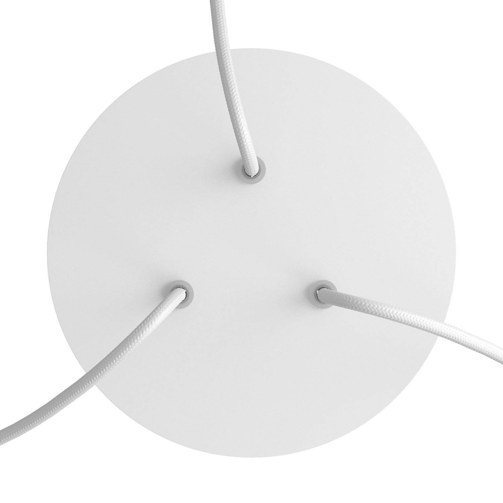 Rosace Rose-One ronde, diamètre 200 mm avec 3 trous et 4 trous latéraux – Blanc, Blanc mat – photo 2