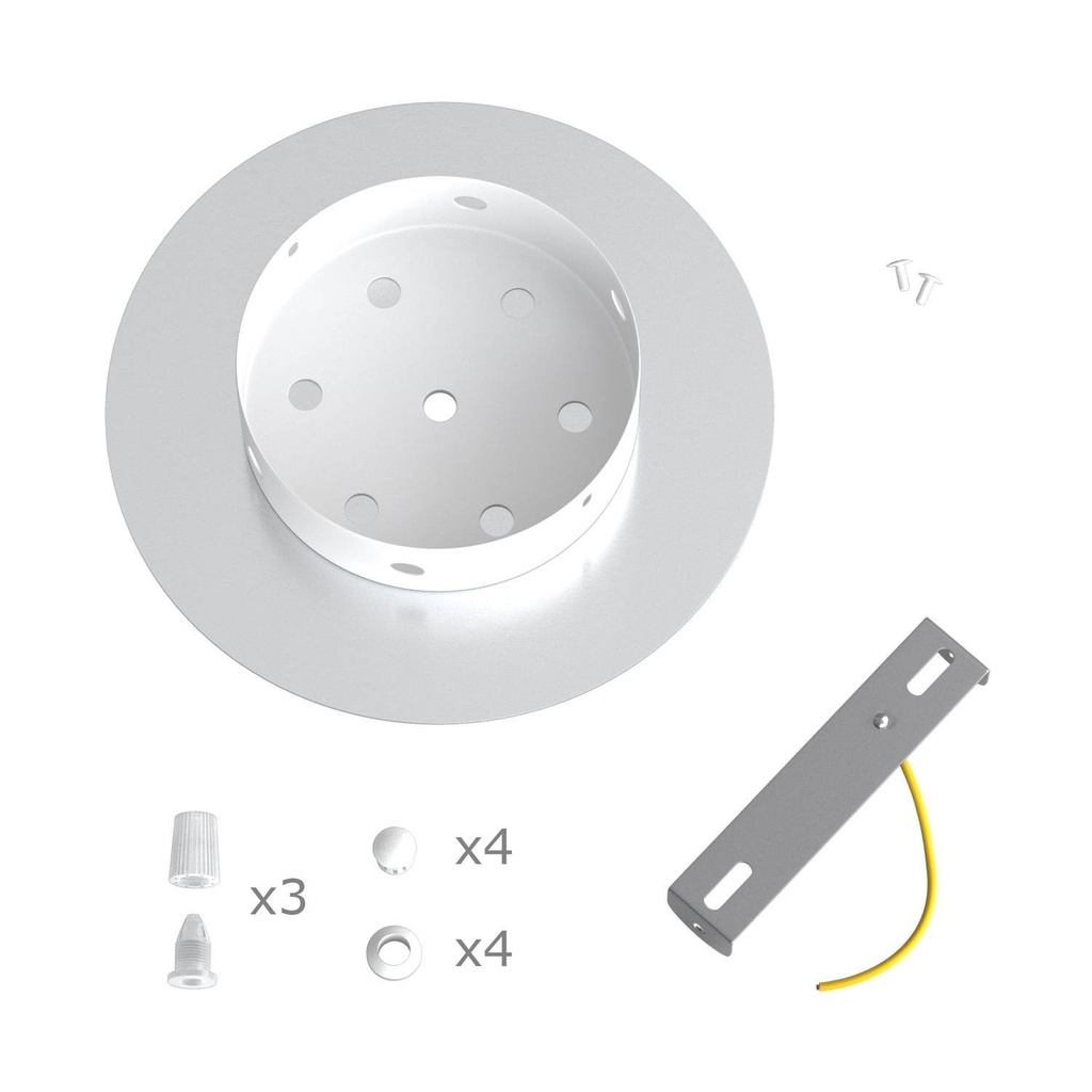 Rosace Rose-One ronde, diamètre 200 mm avec 3 trous et 4 trous latéraux – Blanc, Blanc mat – photo 7