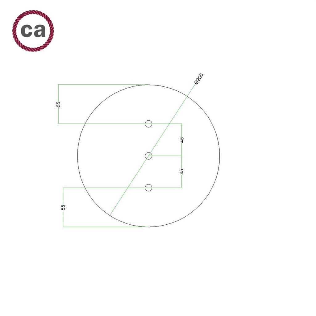 Rosace Rose-One ronde, diamètre 200 mm avec 3 trous en ligne et 4 trous latéraux – Blanc, Blanc mat – photo 8