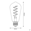 Lampadina LED Dorata Carbon Line filamento a spirale Edison ST64 4W 250Lm E27 1800K Dimmerabile - C04 – foto 3