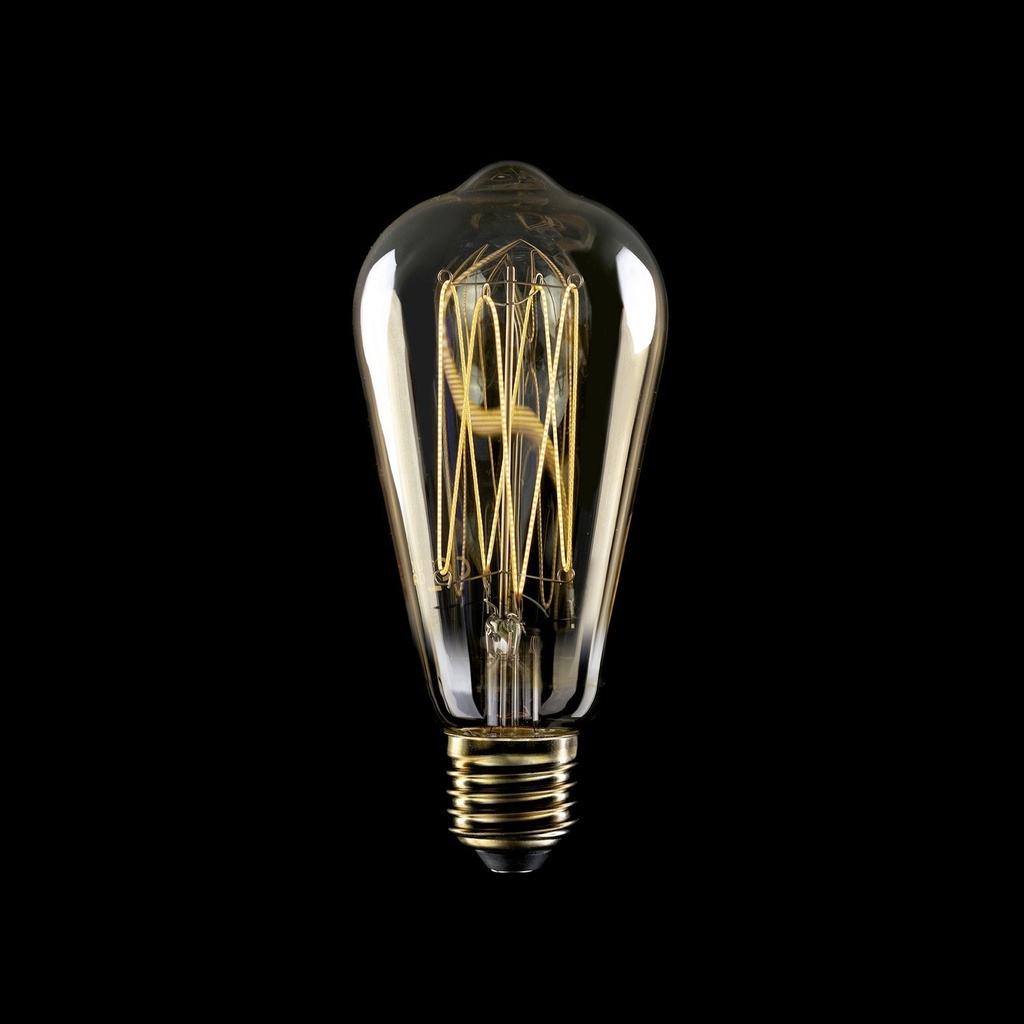 Golden LED Light bulb Carbon Line vertical filament Edison ST64 7W 640Lm E27 2700K Dimmable - C54 – photo 2