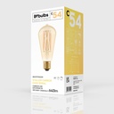 Golden LED Light bulb Carbon Line vertical filament Edison ST64 7W 640Lm E27 2700K Dimmable - C54 – photo 4