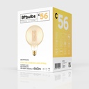 Gold LED Light bulb Carbon Line vertical filament Globe G125 7W 640Lm E27 2700K Dimmable - C56 – photo 4