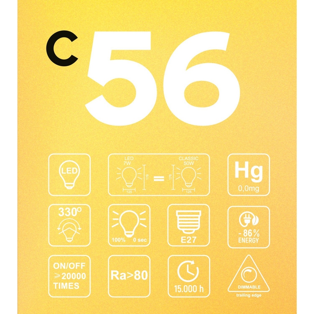 Gold LED Light bulb Carbon Line vertical filament Globe G125 7W 640Lm E27 2700K Dimmable - C56 – photo 5