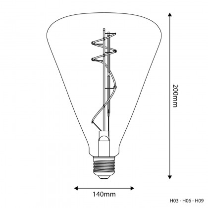 LED Light bulb Golden Cone 140 8.8W 806Lm E27 2200K Dimmable - H06 – photo 3