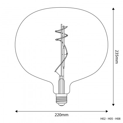 Lampadina LED Dorata Ellipse 220 8,8W 806Lm E27 2200K Dimmerabile - H05 – foto 3