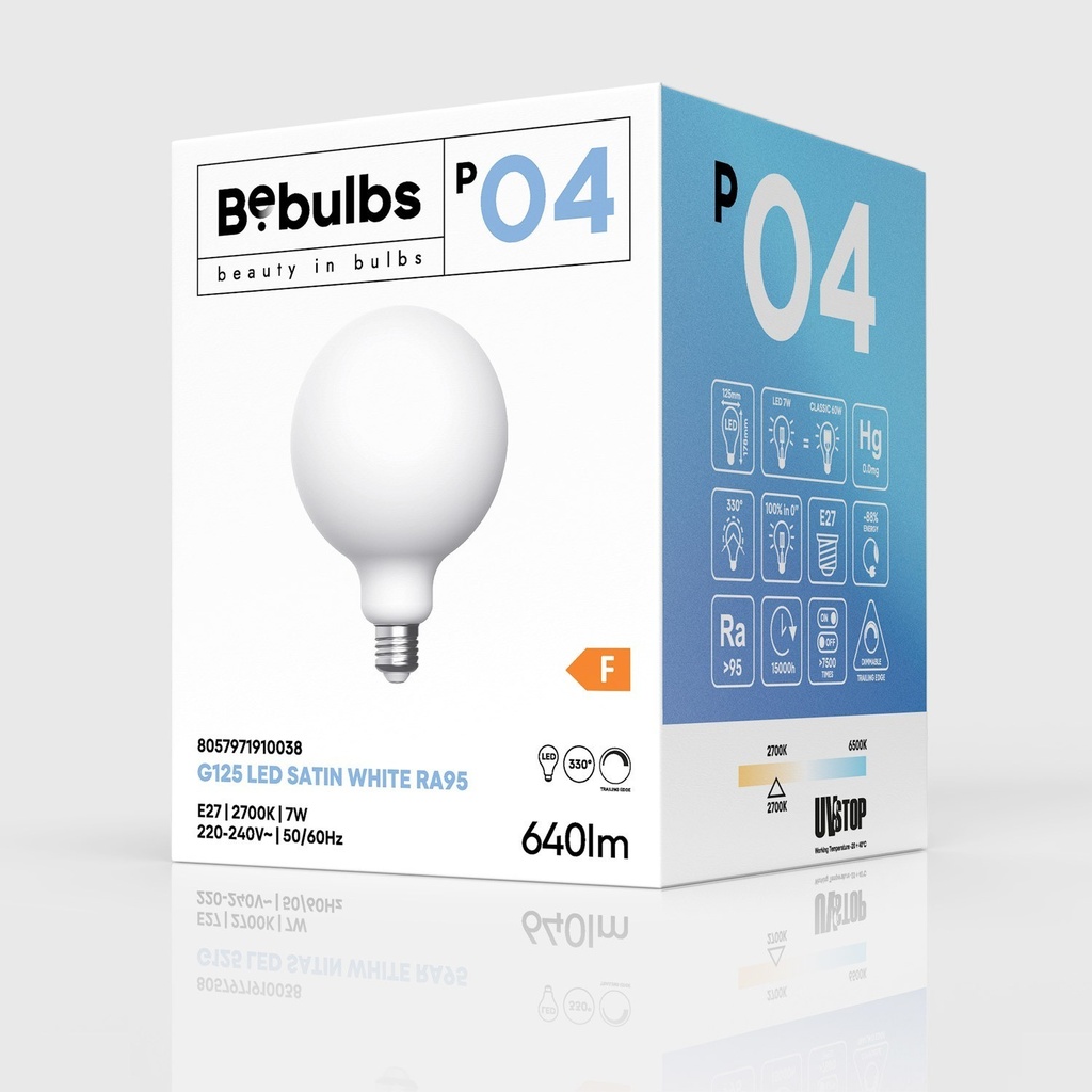 Lampadina LED Effetto Porcellana CRI 95 G125 7W 640Lm E27 2700K Dimmerabile - P04 – foto 4