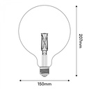 LED Light bulb Porcelain Effect CRI 95 G150 7W 640Lm E27 2700K Dimmable - P05 – photo 3