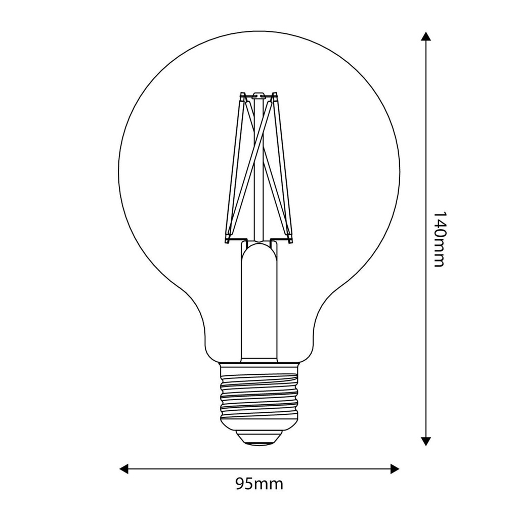 Lampadina LED Effetto Porcellana CRI 95 G95 12W 1521Lm E27 2700K Dimmerabile - P08 – foto 3