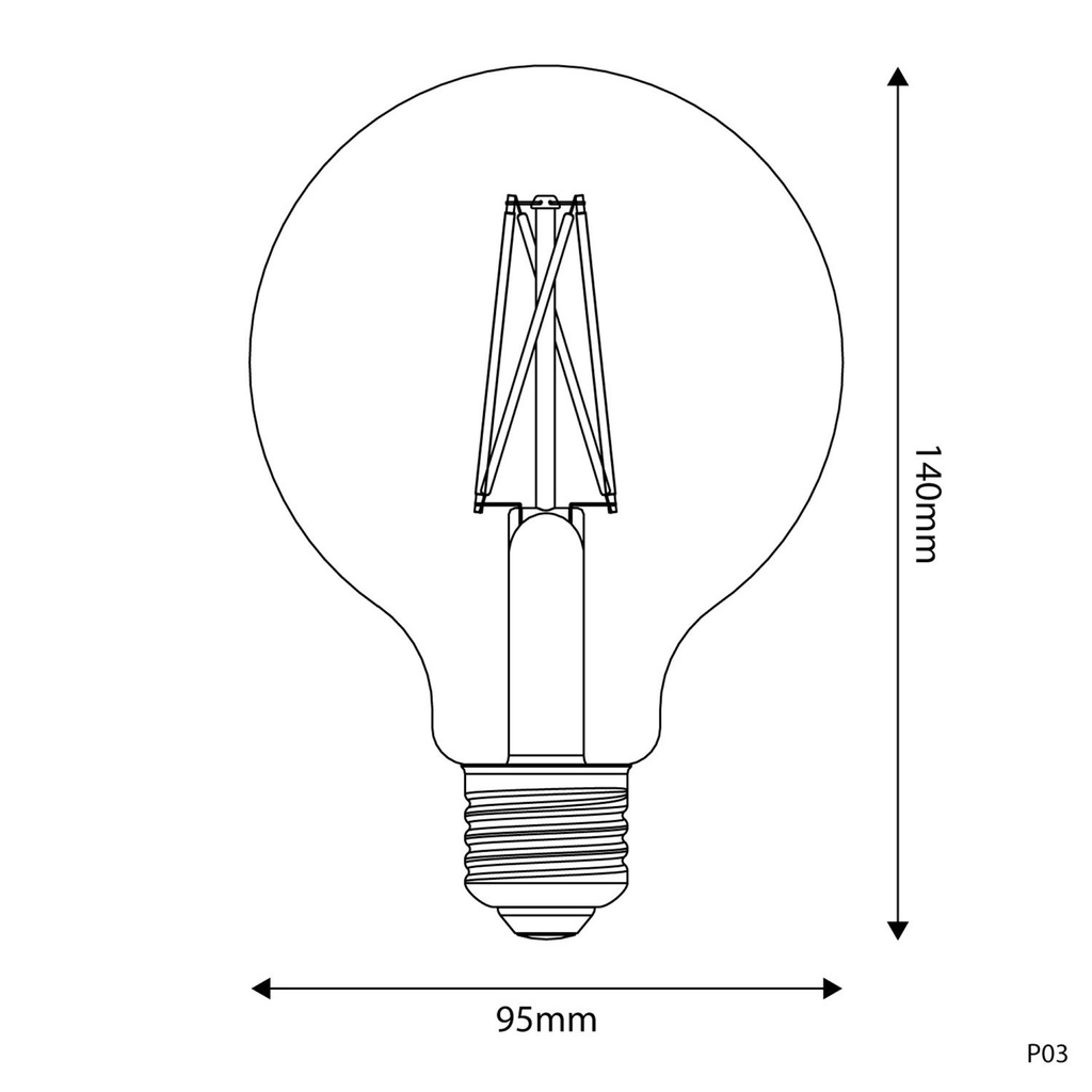 LED Porcelain Effect Light Bulb CRI 95 G95 7W 640Lm E27 2700K Dimmable - P03 – photo 3