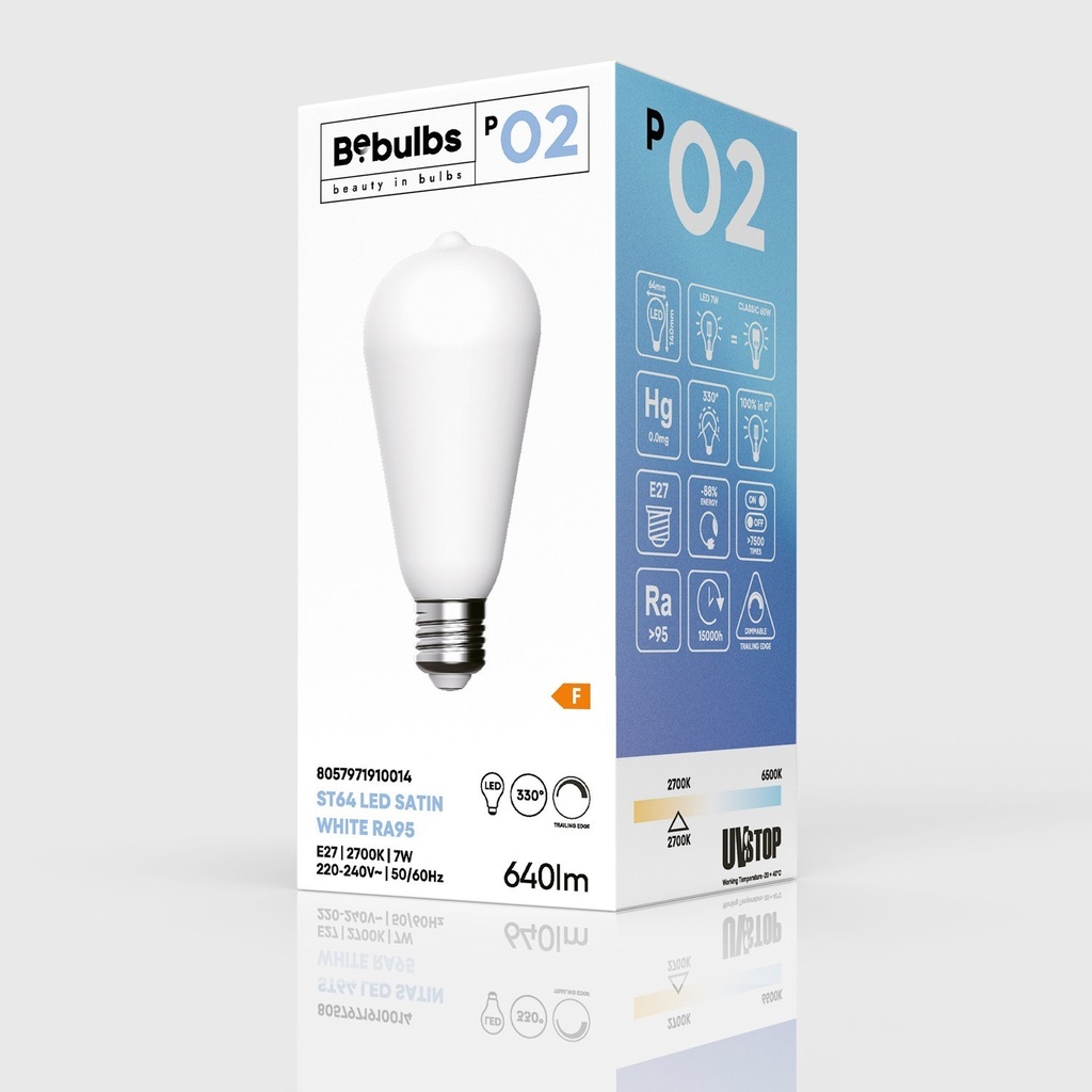 Ampoule LED Effet Porcelaine CRI 95 ST64 7W 640Lm E27 2700K Dimmable - P02 – photo 4