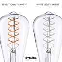 Lampadina LED Filamento Bianco Edison ST64 5,9W 500Lm E27 2700K Dimmerabile - W02 – foto 3