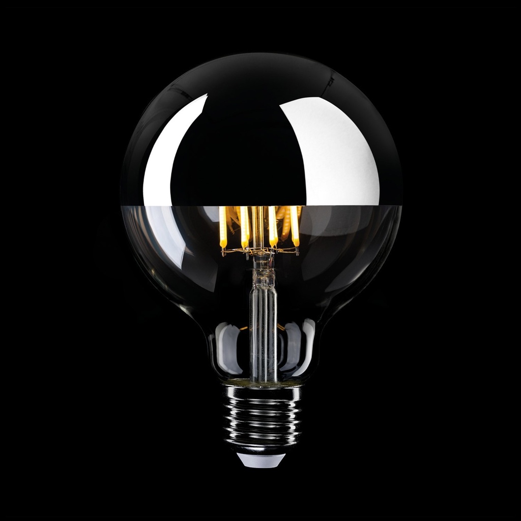 Light bulb LED Half Sphere Silver Globe G125 7W 650Lm E27 2700K Dimmable - A05 – photo 2