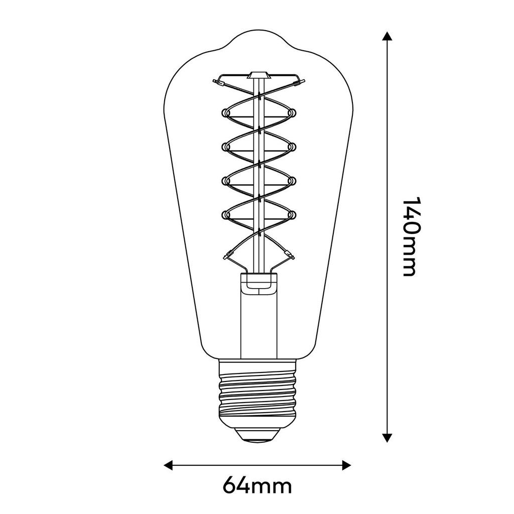 Lampadina LED Smoky Edison ST64 4,8W 250Lm E27 1800K Dimmerabile - D02 – foto 3