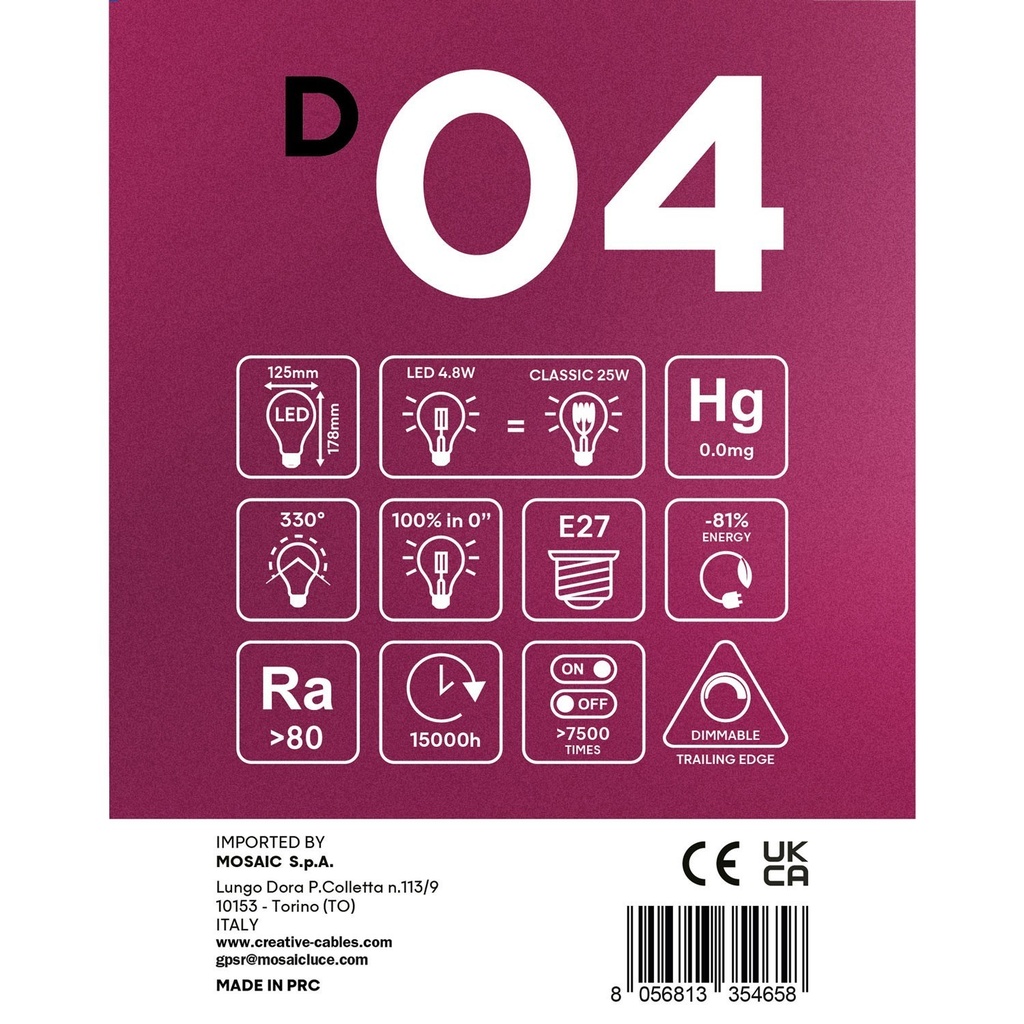 LED-Globe Smoky G125 4,8W 250Lm E27 1800K dimmbar – D04 – Foto 5
