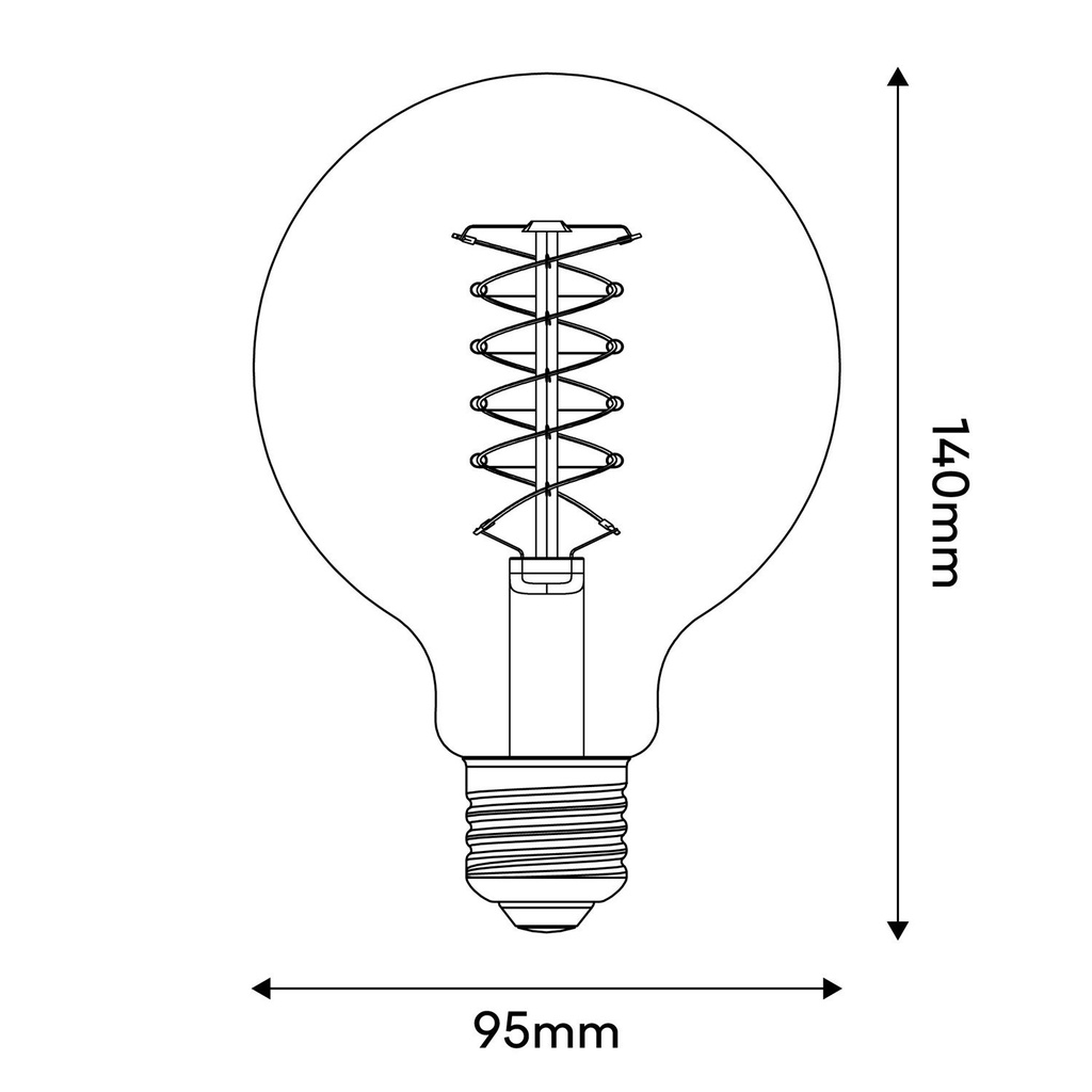 Lampadina LED Smoky Globo G95 4,8W 250Lm E27 1800K Dimmerabile - D03 – foto 3