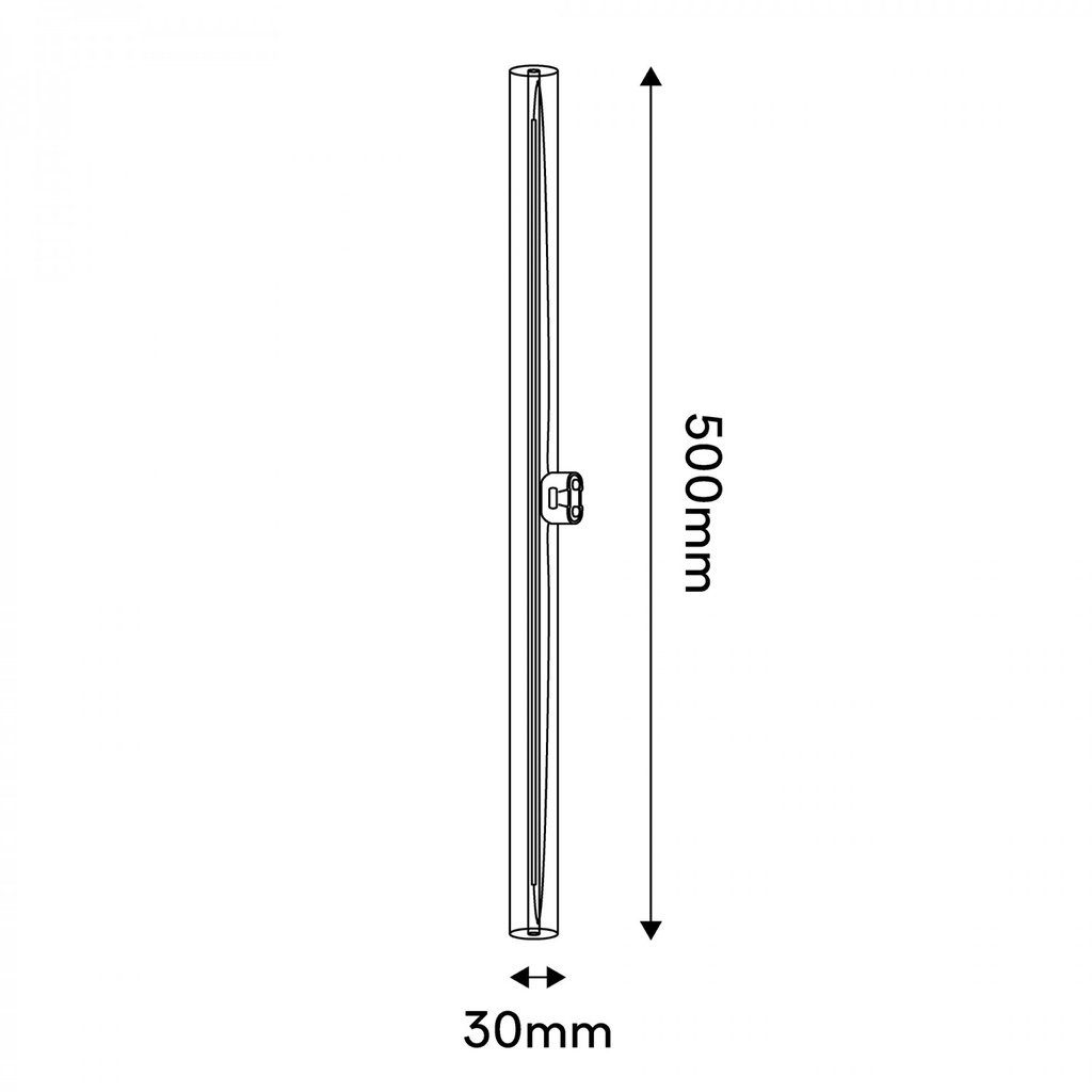 LED-Glühbirne Transparent CRI 90 Linear S14d – Länge 500 mm 7W 620Lm 2700K dimmbar – S02 – Foto 4
