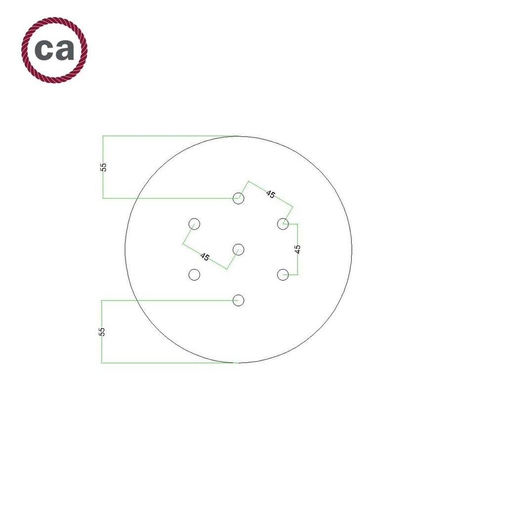Rosace ronde Rose-One, diamètre 200 mm avec 7 trous et 4 trous latéraux – Blanc, Blanc mat – photo 8