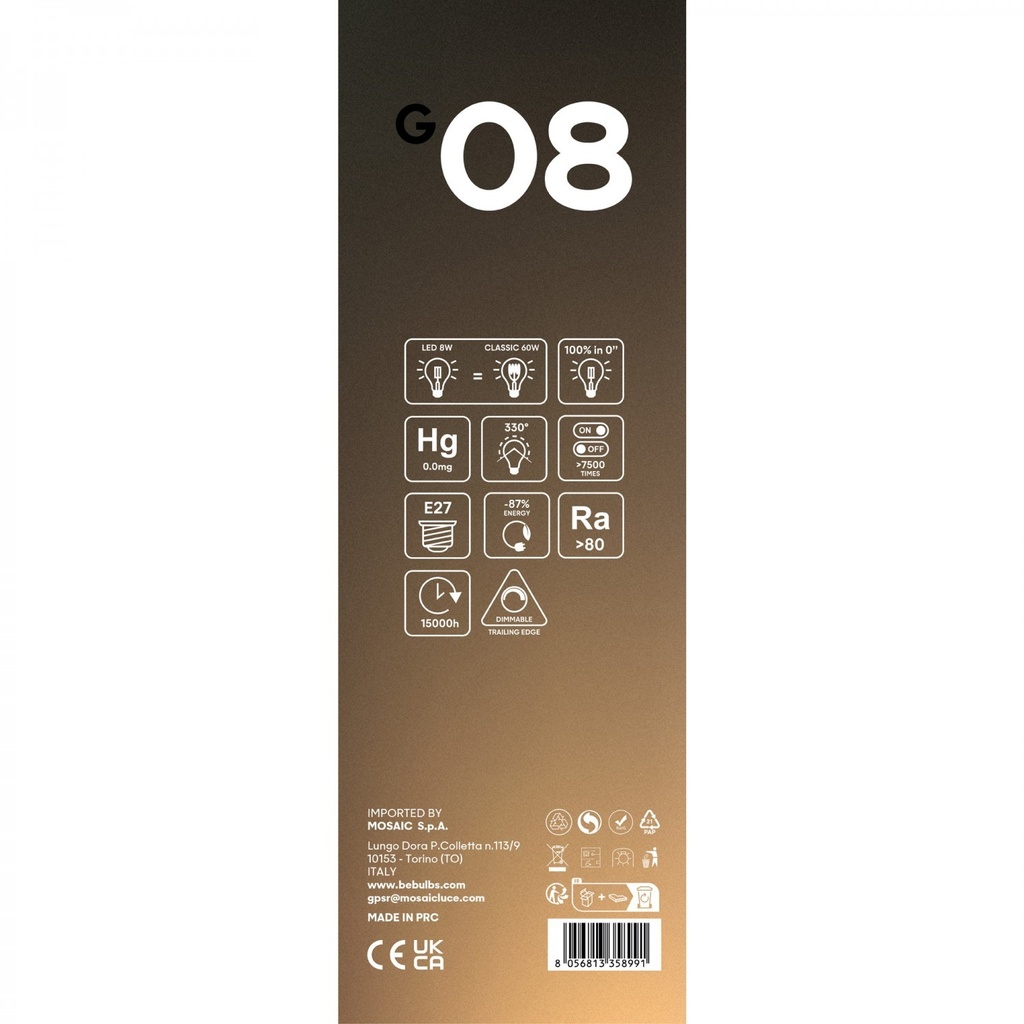 Glühbirne LED Transparent Ghost Line Doppelkonus 8W 780 Lm E27 2200K Dimmbar - G08 – Foto 8
