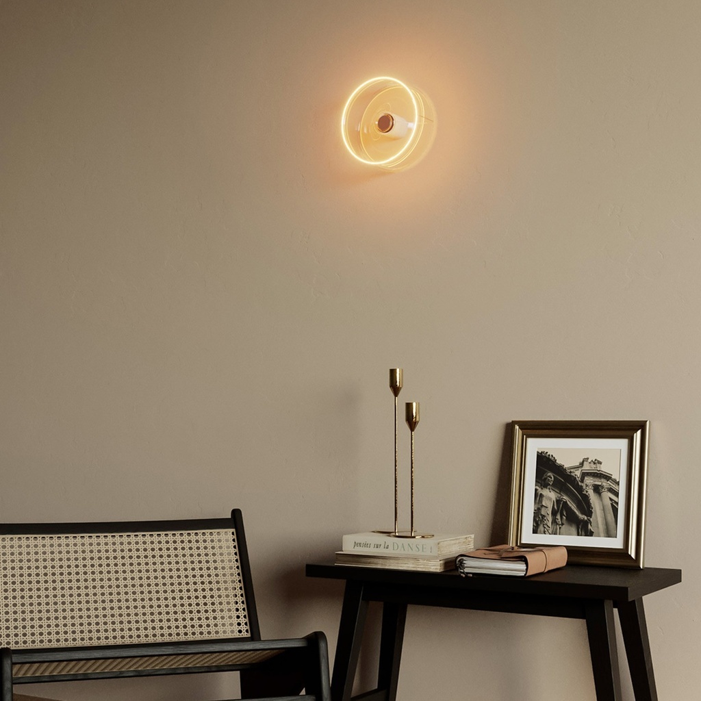 Lampadina LED Trasparente Ghost Line Recessed Donut 195x83 6W 500Lm E27 2200K Dimmerabile - G02 – foto 3