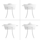 Kit rosone Rose-One quadrato, 200 mm, con 2 fori e 4 fori laterali – Bianco, Bianco opaco – foto 3