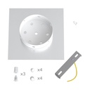 Rosace Rose-One carrée, 200 mm avec 3 trous en ligne et 4 trous latéraux – Blanc, Blanc mat – photo 5