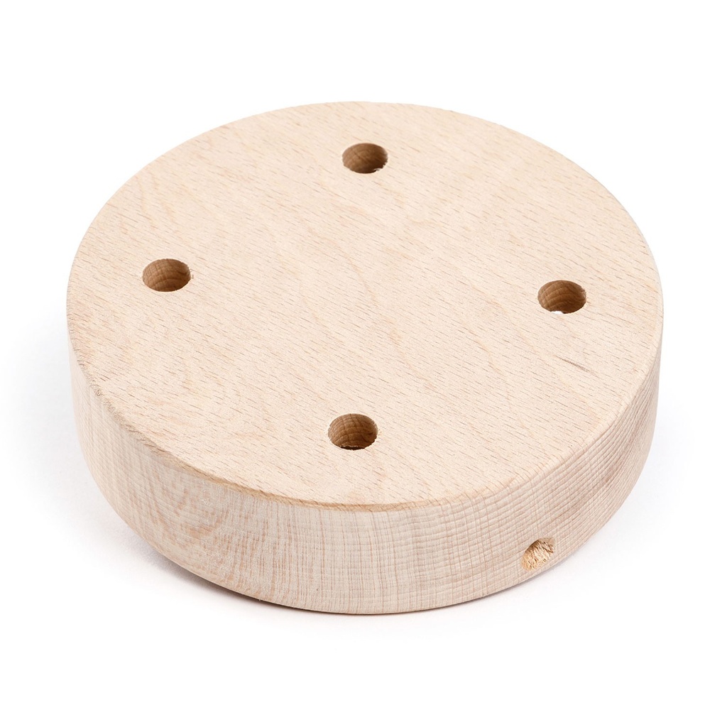 Kit rosone cilindrico in legno a 4 fori – Neutro – foto 2