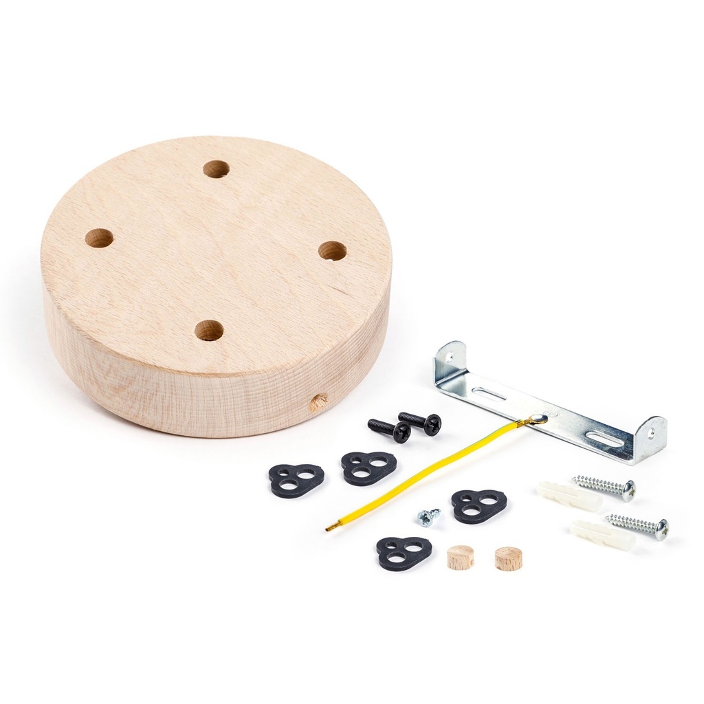 Kit rosone cilindrico in legno a 4 fori – Neutro – foto 4