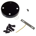 Kit rosace cylindrique en métal à 4 trous – Noir, Conique – photo 4