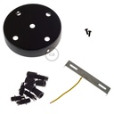 Kit rosone cilindrico in metallo a 5 fori – Nero, Conico – foto 4