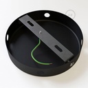 Cylindrical metal ceiling rose kit with 4 side holes (junction box) – Black – photo 3