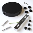 Cylindrical metal ceiling rose kit with 4 side holes (junction box) – Black – photo 4