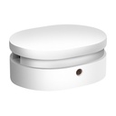 Oval wooden ceiling rose with 2 side holes for string light cable and Filé system. Made in Italy – White – photo 2
