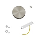 Mini cylindrical metal ceiling rose kit with 4 side holes (junction box) – Brushed titanium – photo 3