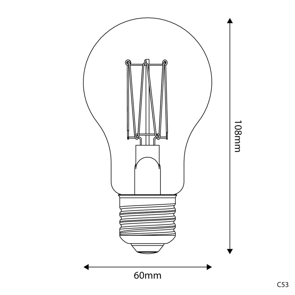 LED-Glühbirne Gold Carbon Line vertikales Filament Tropfen A60 7W 640Lm E27 2700K dimmbar - C53 – Foto 3