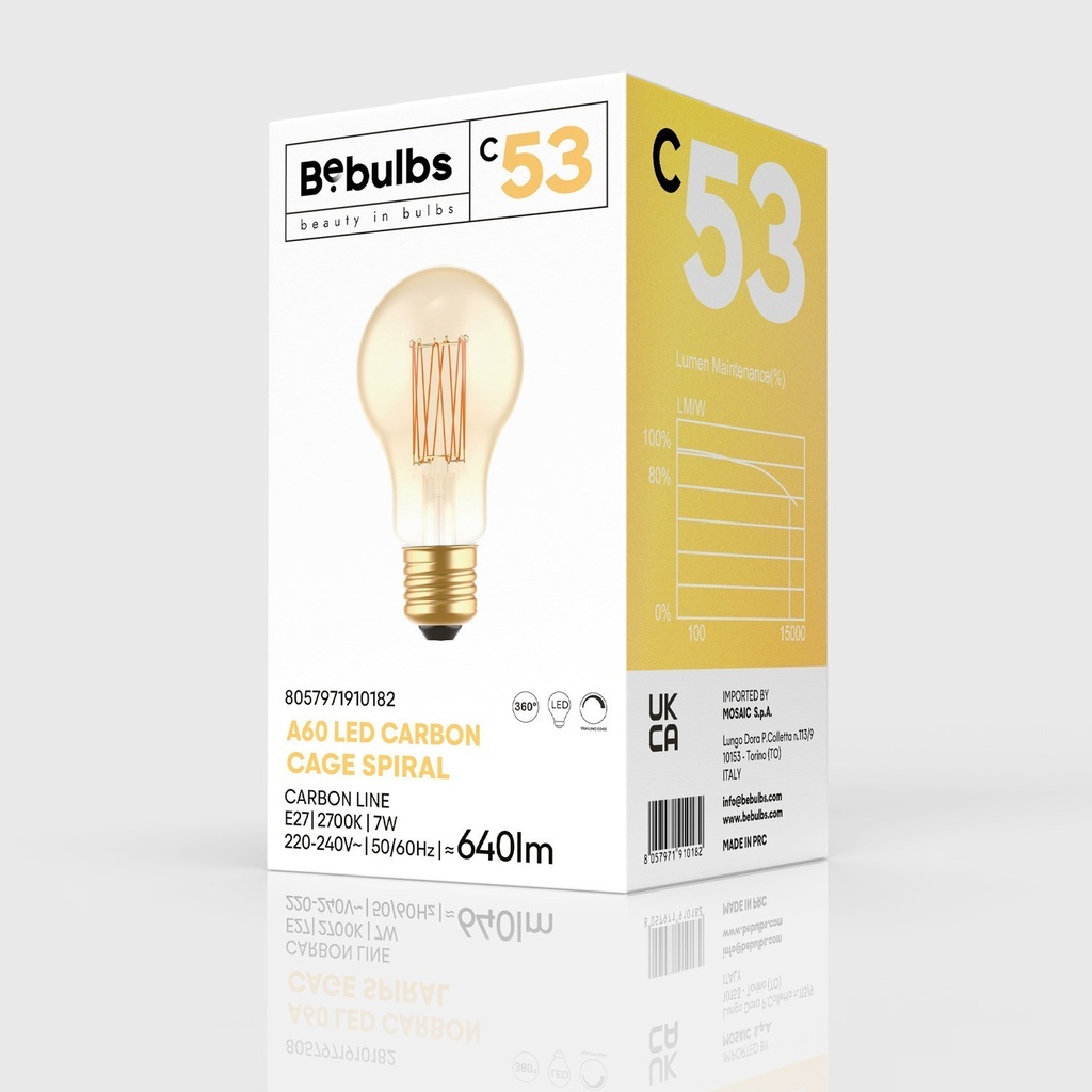 LED-Glühbirne Gold Carbon Line vertikales Filament Tropfen A60 7W 640Lm E27 2700K dimmbar - C53 – Foto 4