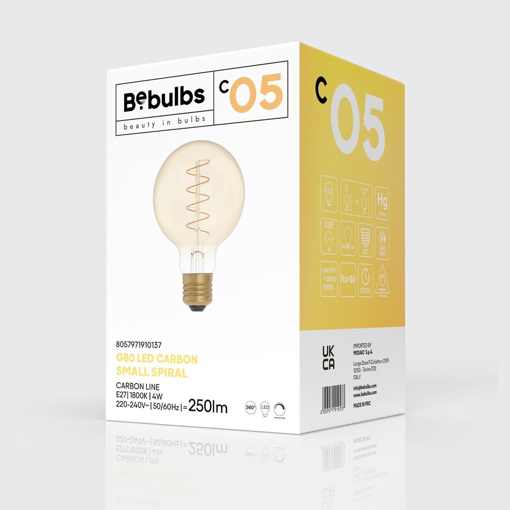 LED-Glühbirne Gold Carbon Line Spiralfaden Globe G80 4W 250Lm E27 1800K dimmbar – C05 – Foto 4