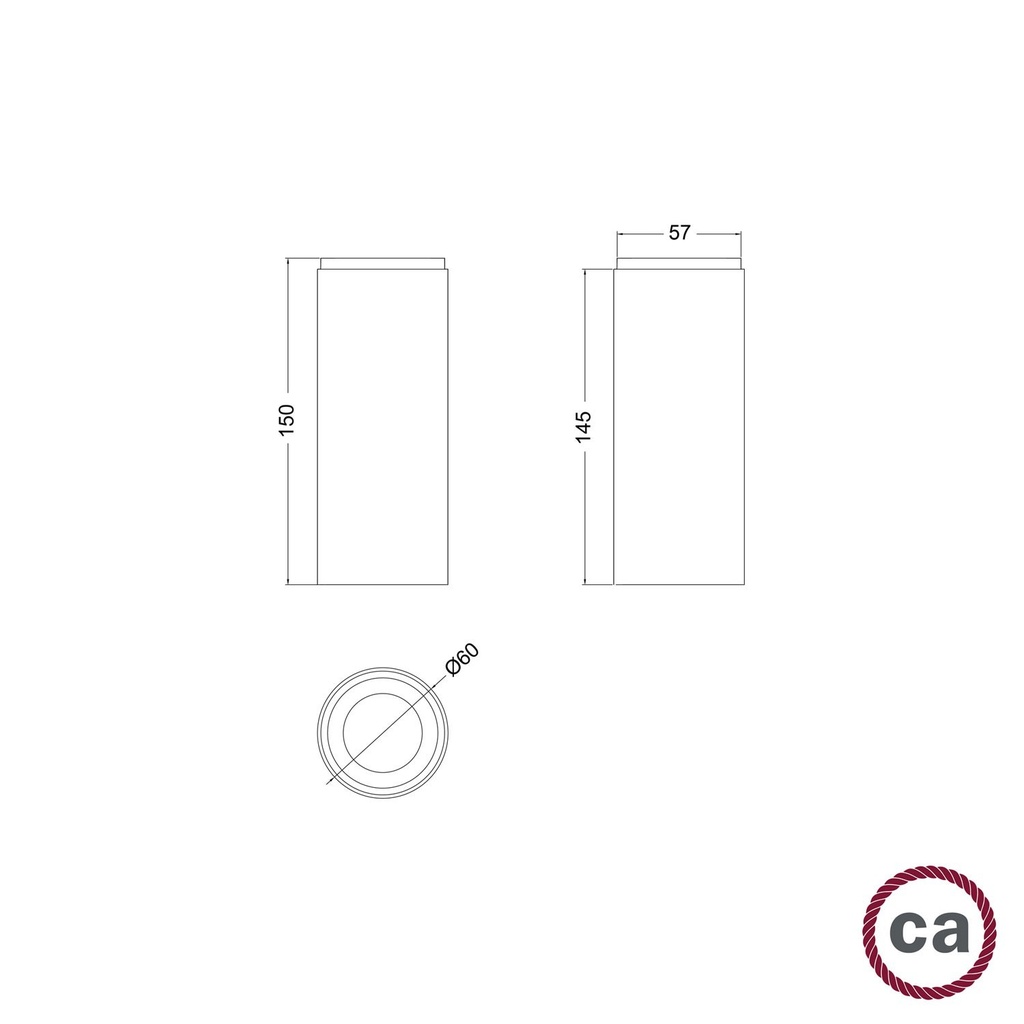 Tub-E14, tubo in legno per faretto con portalampada doppia ghiera E14 – foto 7