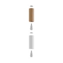Tub-E14, wood and metal tube for spotlight with E14 double ring lamp holder – Neutral and matt white – photo 2