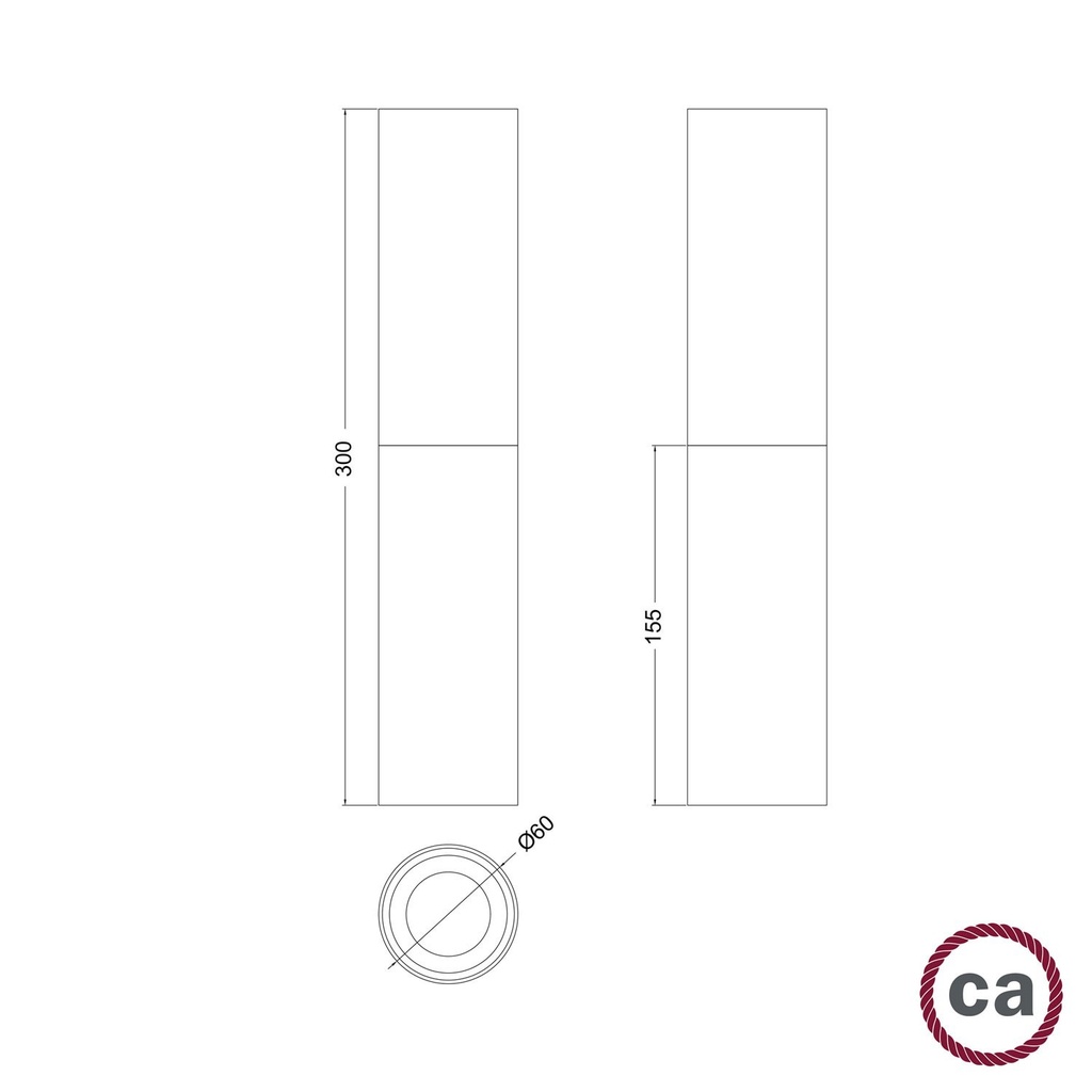 Tub-E14, wood and metal tube for spotlight with E14 double ring lamp holder – Neutral and matt white – photo 6