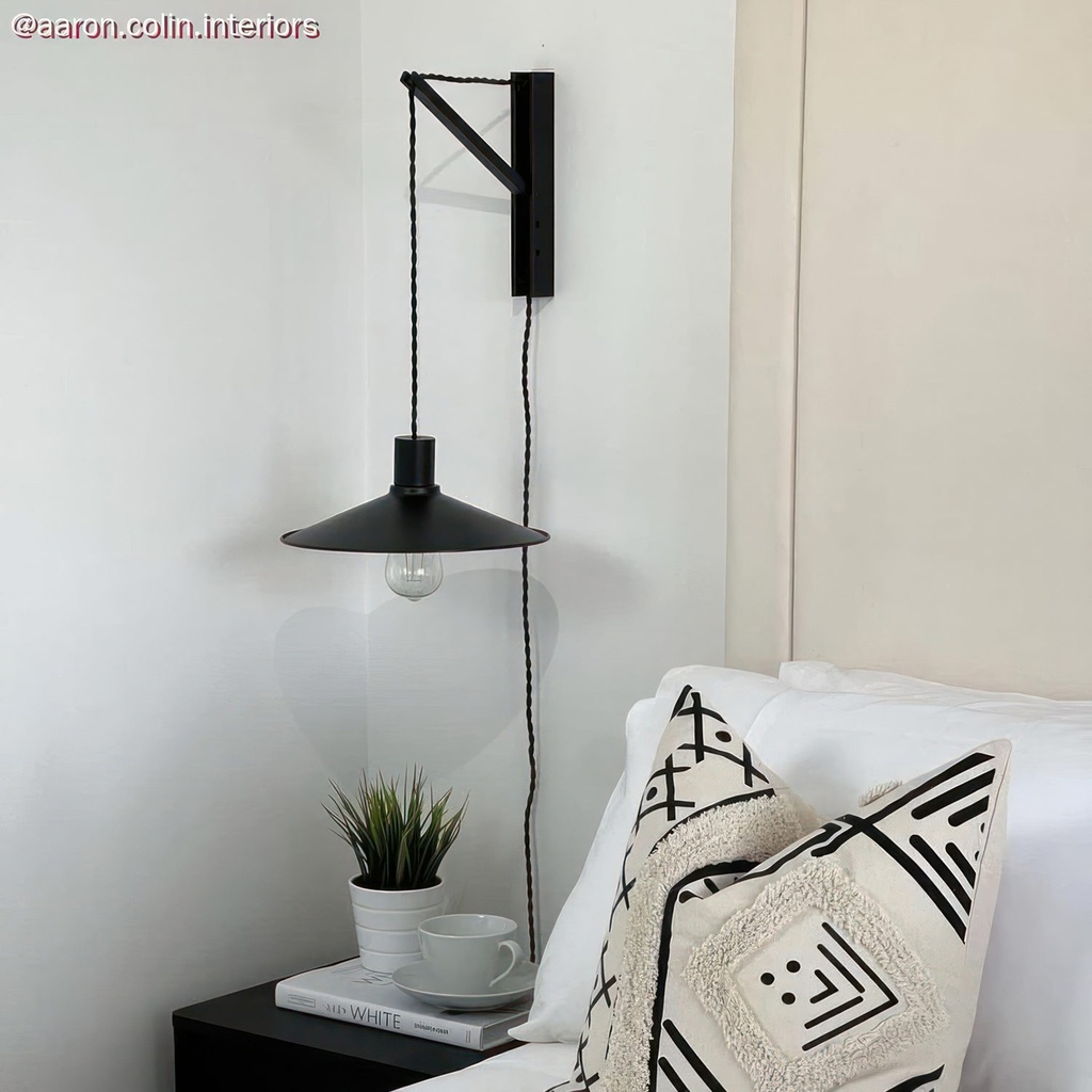 Swing lampshade in enamelled metal for E27 lamp holder – Black – photo 8
