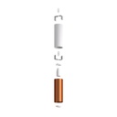 Tub-E14, double metal spotlight tube with E14 double ring lamp holder – Matt white and brushed copper – photo 2