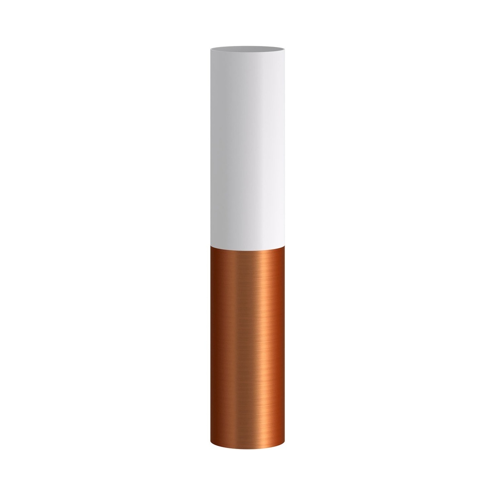 Tub-E14, double metal spotlight tube with E14 double ring lamp holder – Matt white and brushed copper – photo 3